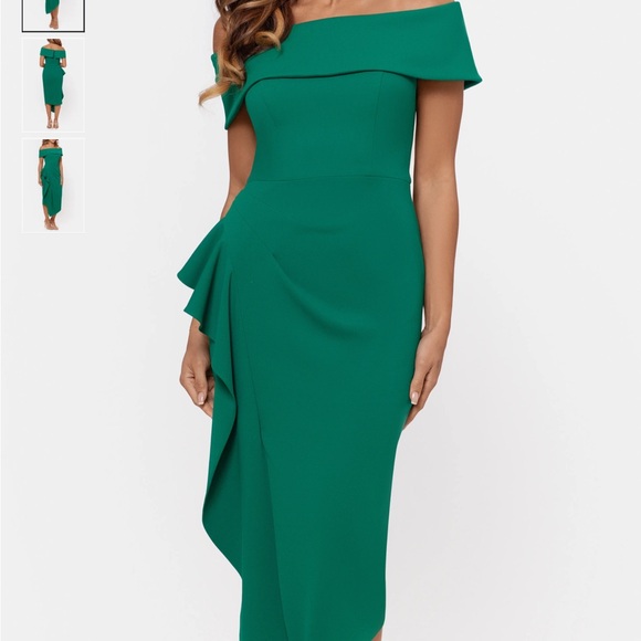 Betsy & Adam Dresses & Skirts - Betsy and Adam off the shoulder new with tags green size 14 dress